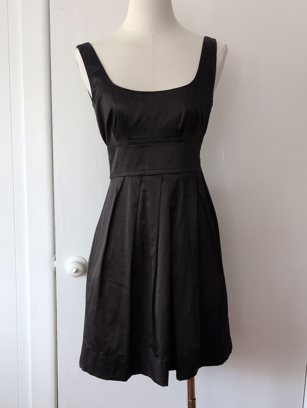 Teeze Me Black Satin Cocktail Dress with Waist Bow - Size 3
